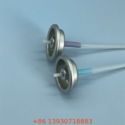 精密な投与量のための調整可能なスプレー率とカスタマイズ可能なアクチュエータカラーを備えた1インチメーター付きエアゾールバルブ