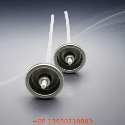 ドライシャンプー用ブリキ粉末ミストエアゾールバルブ（正立・逆立使用、アルコールベース製剤対応）