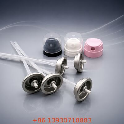 ドライシャンプー用ブリキ粉末ミストエアゾールバルブ（正立・逆立使用、アルコールベース製剤対応）